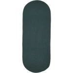 Rhody Solid Poly Teal S034 2 ft. X 4 ft. Oval Runner Braided Rug