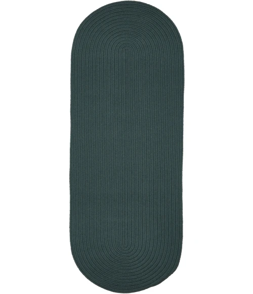 Rhody Solid Poly Teal S034 2 ft. X 8 ft. Oval Runner Rug