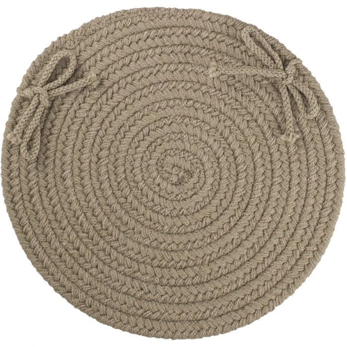Rhody Solid Poly Moss Green S035 15 in. X 15 in. Chair Pad Rug