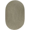 Rhody Solid Poly Moss Green S035 5 ft. X 8 ft. Oval Braided Rug