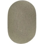 Rhody Solid Poly Moss Green S035 10 ft. X 13 ft. Oval Braided Rug