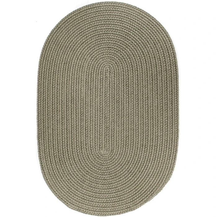 Rhody Solid Poly Moss Green S035 4 ft. X 6 ft. Oval Rug