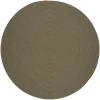 Rhody Solid Poly Moss Green S035 8 ft. X 8 ft. Round Braided Rug