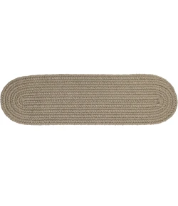 Rhody Solid Poly Moss Green S035 8 in. X 28 in. Stair Tread Set-of-13 Braided Rug
