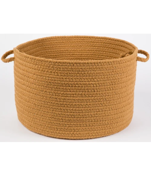 Rhody Solid Poly New Gold S036 18 in. X 12 in. Basket Rug