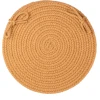 Rhody Solid Poly New Gold S036 15 in. X 15 in. Chair Pad Braided Rug