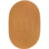 Rhody Solid Poly New Gold S036 5 ft. X 8 ft. Oval Braided Rug