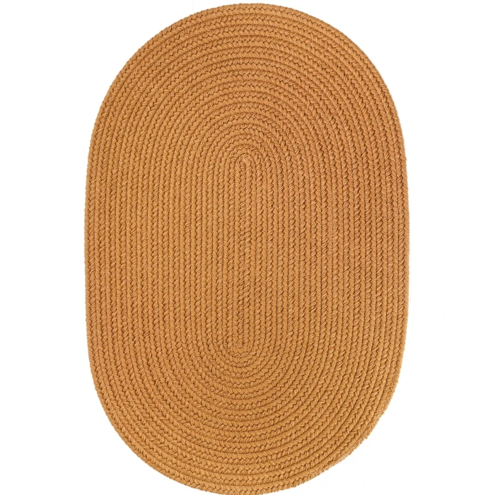 Rhody Solid Poly New Gold S036 2 ft. X 3 ft. Oval Rug