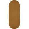 Rhody Solid Poly New Gold S036 2 ft. X 4 ft. Oval Runner Braided Rug
