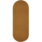 Rhody Solid Poly New Gold S036 2 ft. X 4 ft. Oval Runner Braided Rug