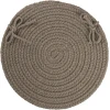 Rhody Solid Poly Moonstone S037 15 in. X 15 in. Chair Pad Braided Rug
