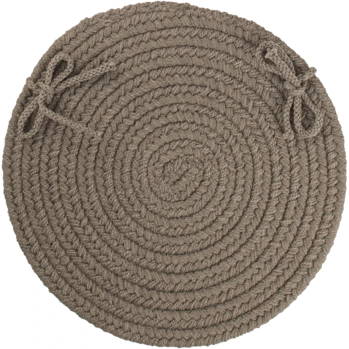 Rhody Solid Poly Moonstone S037 15 in. X 15 in. Chair Pad Set-of-4 Rug