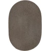 Rhody Solid Poly Moonstone S037 5 ft. X 8 ft. Oval Braided Rug