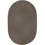 Rhody Solid Poly Moonstone S037 10 ft. X 13 ft. Oval Braided Rug