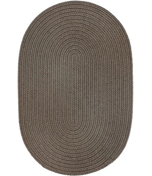 Rhody Solid Poly Moonstone S037 5 ft. X 8 ft. Oval Rug