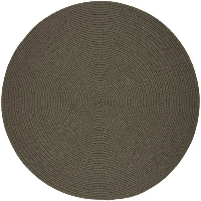 Rhody Solid Poly Moonstone S037 4 ft. X 4 ft. Round Rug
