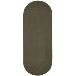 Rhody Solid Poly Moonstone S037 2 ft. X 4 ft. Oval Runner Braided Rug