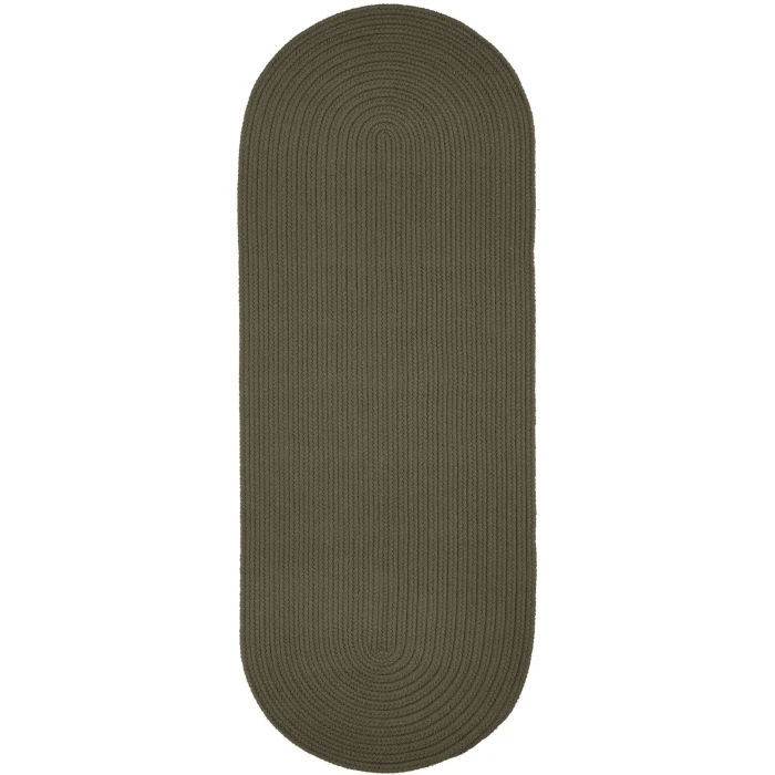 Rhody Solid Poly Moonstone S037 2 ft. X 4 ft. Oval Runner Rug