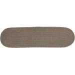 Rhody Solid Poly Moonstone S037 8 in. X 28 in. Stair Tread Set-of-13 Braided Rug