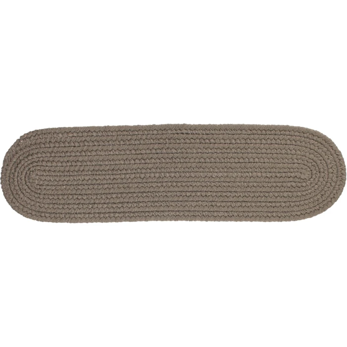 Rhody Solid Poly Moonstone S037 8 in. X 28 in. Stair Tread Set-of-13 Rug