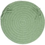 Rhody Solid Poly Celadon S040 15 in. X 15 in. Chair Pad Set-of-4 Braided Rug
