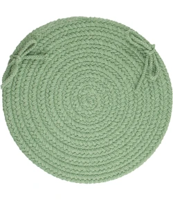 Rhody Solid Poly Celadon S040 15 in. X 15 in. Chair Pad Set-of-4 Braided Rug