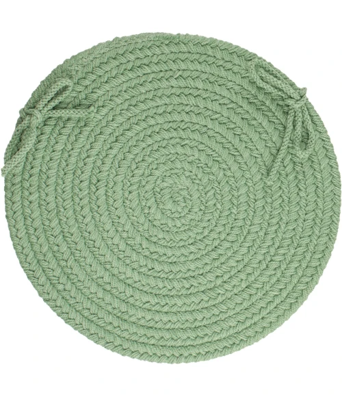Rhody Solid Poly Celadon S040 15 in. X 15 in. Chair Pad Set-of-4 Rug