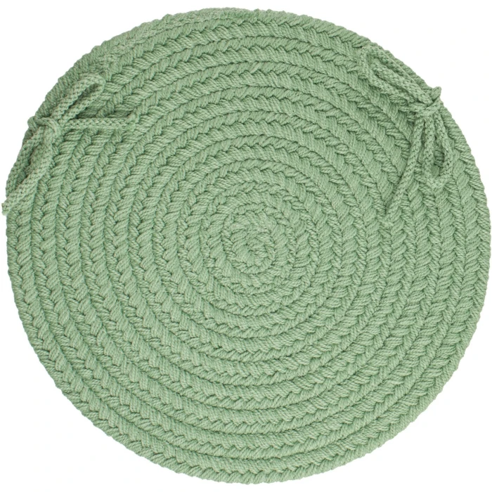 Rhody Solid Poly Celadon S040 15 in. X 15 in. Chair Pad Rug