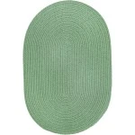 Rhody Solid Poly Celadon S040 10 ft. X 13 ft. Oval Braided Rug