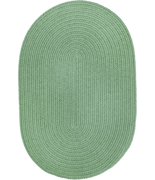 Rhody Solid Poly Celadon S040 4 ft. X 6 ft. Oval Rug