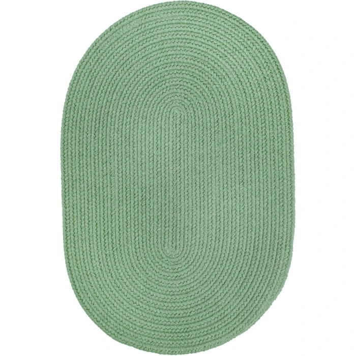 Rhody Solid Poly Celadon S040 8 ft. X 11 ft. Oval Rug