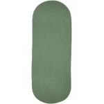 Rhody Solid Poly Celadon S040 2 ft. X 4 ft. Oval Runner Braided Rug