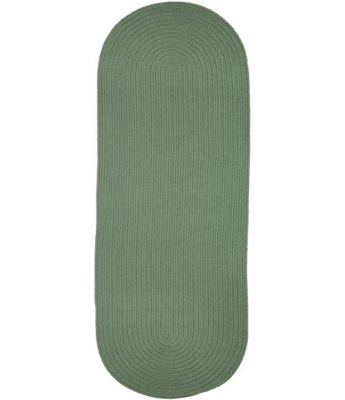 Rhody Solid Poly Celadon S040 2 ft. X 4 ft. Oval Runner Rug