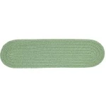 Rhody Solid Poly Celadon S040 8 in. X 28 in. Stair Tread Set-of-13 Braided Rug