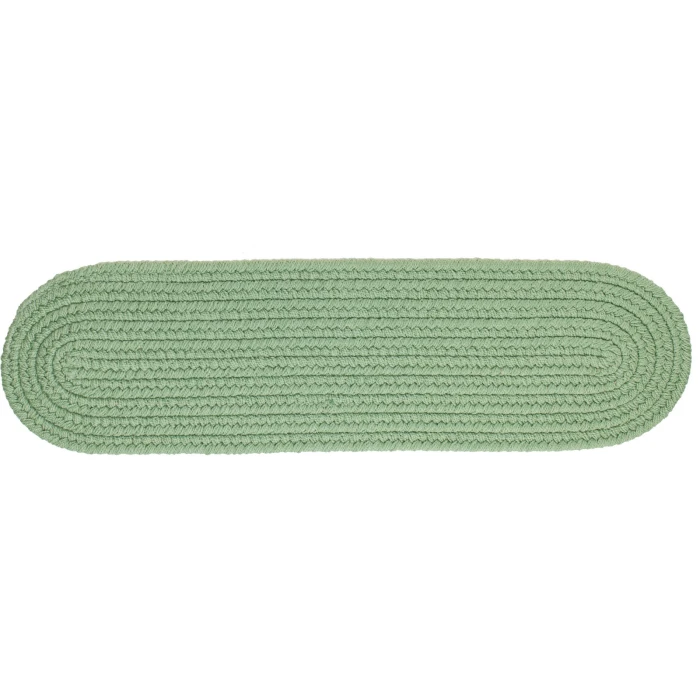 Rhody Solid Poly Celadon S040 8 in. X 28 in. Stair Tread Set-of-13 Rug