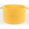 Rhody Solid Poly Daffodil S041 18 in. X 12 in. Basket Braided Rug