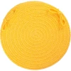 Rhody Solid Poly Daffodil S041 15 in. X 15 in. Chair Pad Braided Rug