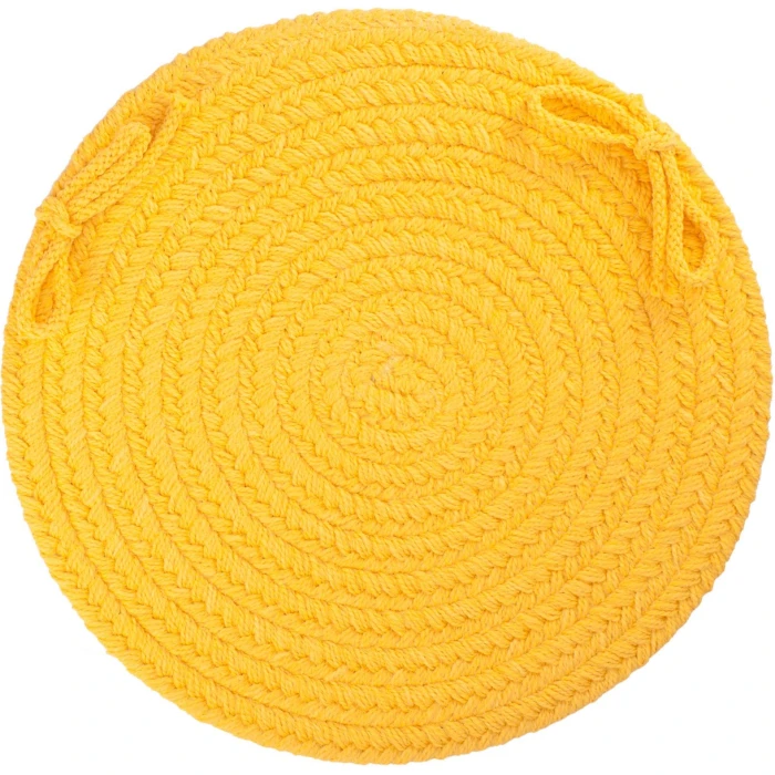 Rhody Solid Poly Daffodil S041 15 in. X 15 in. Chair Pad Rug