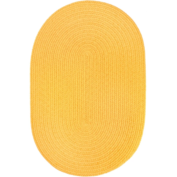 Rhody Solid Poly Daffodil S041 2 ft. X 3 ft. Oval Rug