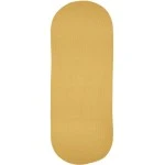 Rhody Solid Poly Daffodil S041 2 ft. X 4 ft. Oval Runner Braided Rug