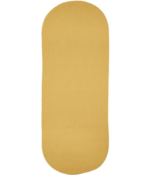 Rhody Solid Poly Daffodil S041 2 ft. X 4 ft. Oval Runner Rug