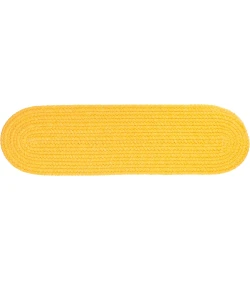 Rhody Solid Poly Daffodil S041 8 in. X 28 in. Stair Tread Set-of-13 Braided Rug