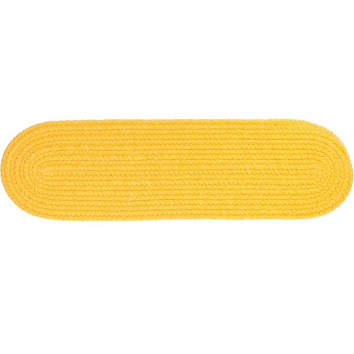 Rhody Solid Poly Daffodil S041 8 in. X 28 in. Stair Tread Rug