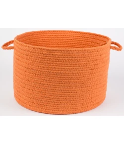 Rhody Solid Poly Mango S042 18 in. X 12 in. Basket Braided Rug