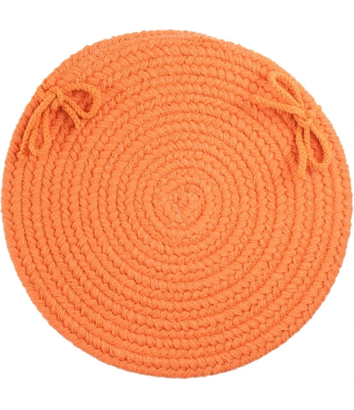 Rhody Solid Poly Mango S042 15 in. X 15 in. Chair Pad Set-of-4 Rug