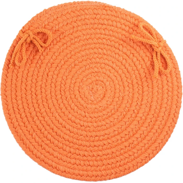 Rhody Solid Poly Mango S042 15 in. X 15 in. Chair Pad Rug