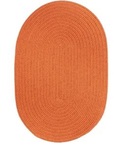 Rhody Solid Poly Mango S042 4 ft. X 6 ft. Oval Braided Rug
