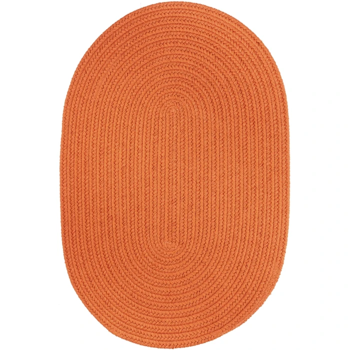 Rhody Solid Poly Mango S042 4 ft. X 6 ft. Oval Rug