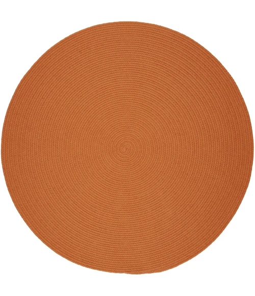 Rhody Solid Poly Mango S042 4 ft. X 4 ft. Round Rug
