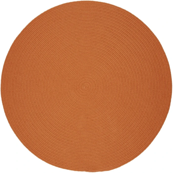 Rhody Solid Poly Mango S042 6 ft. X 6 ft. Round Rug